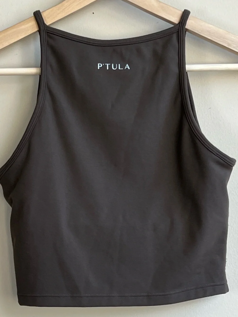 P’TULA High Neck Crop Tank Sports Bra Brown Size S - Picture 4 of 5